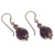 Amethyst beaded dangle earrings, 'Plum Pretty' - Sterling Silver and Amethyst Dangle Earrings (image 2c) thumbail