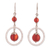 Carnelian dangle earrings, 'Radiant Glow' - Dangle Earrings with Carnelian from Peru thumbail