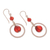 Carnelian dangle earrings, 'Radiant Glow' - Dangle Earrings with Carnelian from Peru (image 2c) thumbail