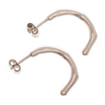 Sterling silver half hoop earrings, 'Minimus' - Sterling Silver Half Hoop Post Earrings from Peru