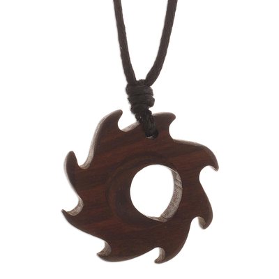 Unisex Wood Pendant Necklace