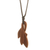 Wood pendant necklace, 'Leaves of a Tree' - Leaf-Shaped Wood Pendant Necklace from Peru (image 2a) thumbail