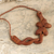 Wood pendant necklace, 'Jasmine Bloom' - Floral Wood Pendant Necklace on Cotton Cord (image 2b) thumbail