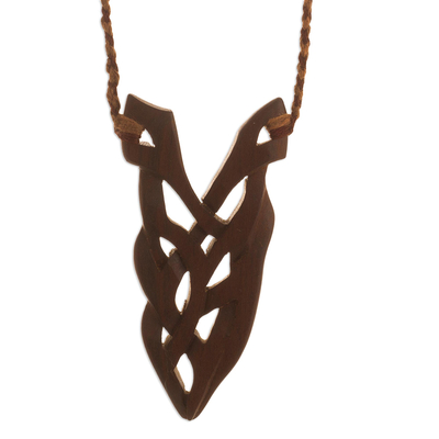 Artisan Crafted Wood Pendant Necklace