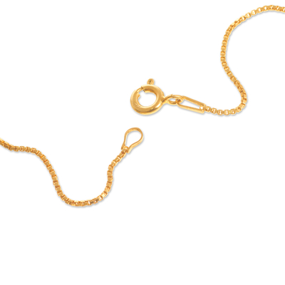 Vergoldete, filigrane Halskette mit Anhänger - Peruanische, vergoldete, filigrane Halskette mit Anhänger