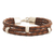 Sterling silver accent leather braided bracelet, 'Warm Illusion' - Sterling Silver Accent Brown Leather Braided Bracelet