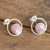 Rhodonite drop earrings, 'In the Loop' - Rhodonite and Sterling Silver Drop Earrings from Peru (image 2b) thumbail