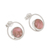 Rhodonite drop earrings, 'In the Loop' - Rhodonite and Sterling Silver Drop Earrings from Peru (image 2c) thumbail