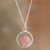 Rhodonite pendant necklace, 'In the Loop' - Rhodonite and Sterling Silver Pendant Necklace from Peru thumbail