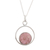 Rhodonite pendant necklace, 'In the Loop' - Rhodonite and Sterling Silver Pendant Necklace from Peru (image 2c) thumbail