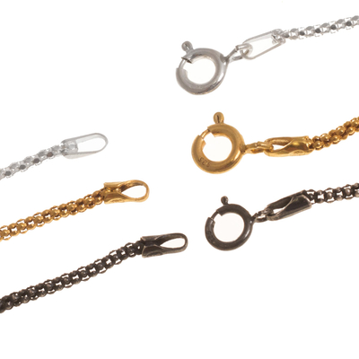 Armbänder aus Sterlingsilber mit gemischter Oberfläche (3er-Set) - Kettenarmbänder aus Gold und Sterlingsilber (3er-Set)