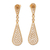 Gold plated filigree dangle earrings, 'Miraculous Tears' - Drop-Shaped 21k Gold Plated Silver Dangle Earrings from Peru thumbail