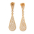 Gold plated filigree dangle earrings, 'Miraculous Tears' - Drop-Shaped 21k Gold Plated Silver Dangle Earrings from Peru (image 2c) thumbail