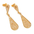 Gold plated filigree dangle earrings, 'Miraculous Tears' - Drop-Shaped 21k Gold Plated Silver Dangle Earrings from Peru (image 2d) thumbail