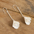 Cultured pearl dangle earrings, 'Mallow' - Mallow Leaf Cultured Pearl Dangle Earrings (image 2b) thumbail