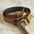 Wool-accented leather belt, 'Cusco Camel' - Camel Colored Leather and Wool Accent Belt thumbail