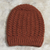 100% alpaca hat, 'Burnt Sienna Stars Align' - Hand Crocheted Burnt Sienna 100% Alpaca Hat