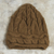 100% alpaca knit hat, 'Intricacy in Brown' - Warm Brown Alpaca Wool Knit Hat thumbail