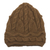 100% alpaca knit hat, 'Intricacy in Brown' - Warm Brown Alpaca Wool Knit Hat (image 2a) thumbail