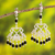 Onyx chandelier earrings, 'Colonial Cusco' - Onyx and Sterling Silver Chandelier Earrings