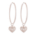 Sterling silver hoop earrings, 'Precious Romance' - Sterling Silver Heart Themed Hoop Earrings