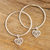 Sterling silver hoop earrings, 'Precious Romance' - Sterling Silver Heart Themed Hoop Earrings
