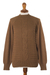 Alpaca blend sweater, 'Braided Sepia' - Warm Brown Braided Detail Alpaca Blend Sweater from Peru (image 2a) thumbail