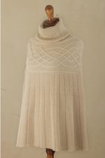 Knitted alpaca blend poncho, 'Natural Ivory' - Braided Detail Ivory Alpaca Blend Poncho from Peru