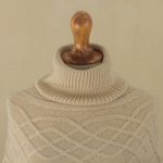 Knitted alpaca blend poncho, 'Natural Ivory' - Braided Detail Ivory Alpaca Blend Poncho from Peru