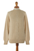 Alpaca blend sweater, 'Braided Ivory' - Braided Detail Crew Neck Alpaca Blend Sweater from Peru
