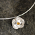 Citrin-Kragenhalskette, „Surco Rose“ – Anden-Citrin- und Sterlingsilber-Rosenanhänger-Halskette