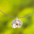 Citrine collar necklace, 'Surco Rose' - Andean Citrine and Sterling Silver Rose Pendant Necklace
