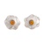 Citrine button earrings, 'Surco Rose' - Andean Earrings and Sterling Silver Rose Pendant Necklace