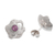 Amethyst button earrings, 'Surco Rose' - Andean Amethyst and Sterling Silver Rose Button Earrings