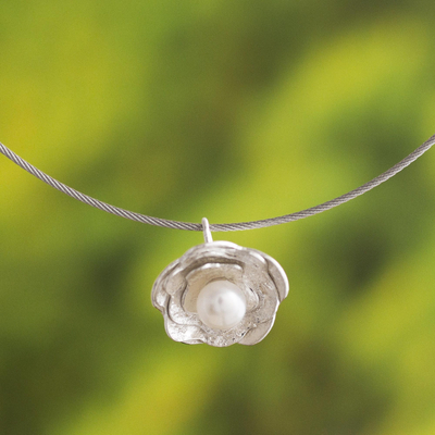 collar con colgante de perlas cultivadas - Collar moderno con colgante de perlas cultivadas