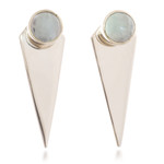 Opal drop earrings, 'Precious Swords' - Andean Opal and Silver Drop Earrings