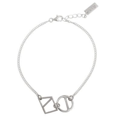 Geometric Pendant Bracelet in Sterling Silver