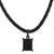Tourmaline pendant necklace, 'Monochrome Mystery' - Braided Black Leather Cord Tourmaline Pendant Necklace (image 2c) thumbail
