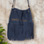 Wool-accented suede bucket bag, 'Aguas Calientes Blue' - Handmade Blue Suede Shoulder Bag (image 2) thumbail