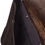 Wool-accented suede and leather shoulder bag, 'Sacred Valley' - Black and Red Suede and Wool Shoulder Bag