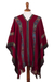 100% baby alpaca poncho, 'Sallac Artistry' - Backstrap Handwoven Baby Alpaca Poncho in Ruby Red (image 2a) thumbail