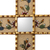 Reverse-painted glass wall cross, 'Flowers of Faith in Beige' - Handmade Glass Wall Cross with Floral Motifs (image 2c) thumbail