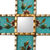 Reverse-painted glass wall cross, 'Flowers of Faith in Teal' - Hand Painted Glass and Wood Wall Cross (image 2e) thumbail