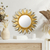 Wood wall mirror, 'Sun Corona' - Aluminum and Bronze Leaf Sun Wall Mirror thumbail