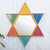 Wood and glass wall mirror, 'Colorful Star of David' - Hand Painted Star of David Wall Mirror (image 2) thumbail