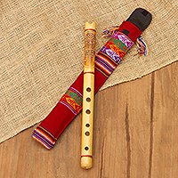 Flauta de bambú, 'Tumi ceremonial' - Instrumento de viento de flauta de quena de bambú