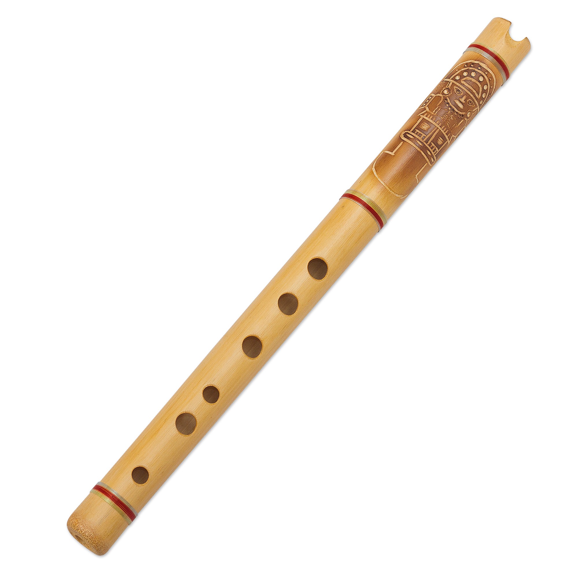 Bamboo Quena Flute Wind Instrument Ceremonial Tumi NOVICA