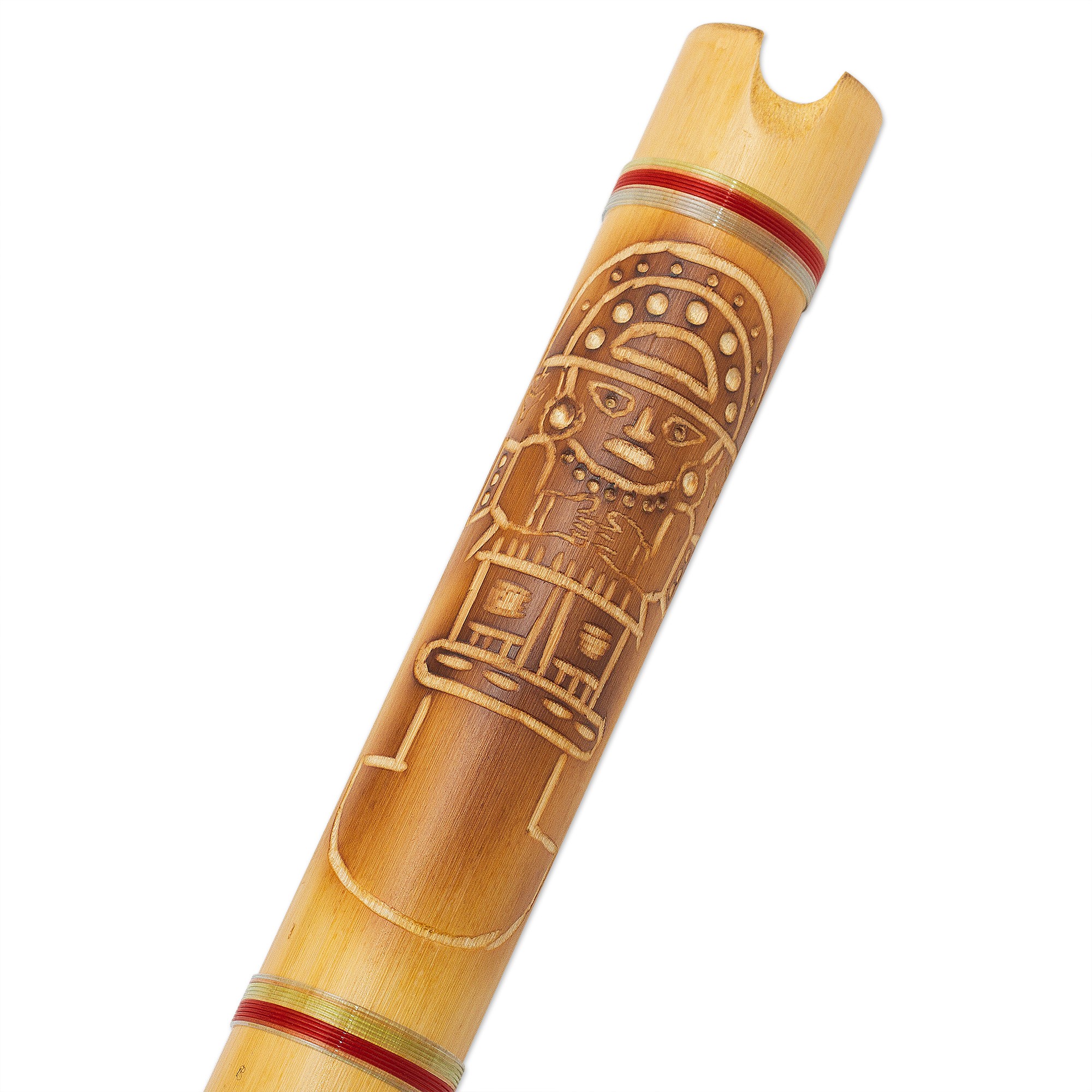Bamboo Quena Flute Wind Instrument Ceremonial Tumi NOVICA