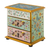 Reverse-painted glass jewelry chest, 'Pastel Splendor' - Pastel Reverse-Painted Glass Jewelry Chest thumbail