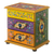 Reverse-painted glass jewelry chest, 'Cajamarca Splendor' - Multicolored Reverse-Painted Glass Jewelry Chest thumbail